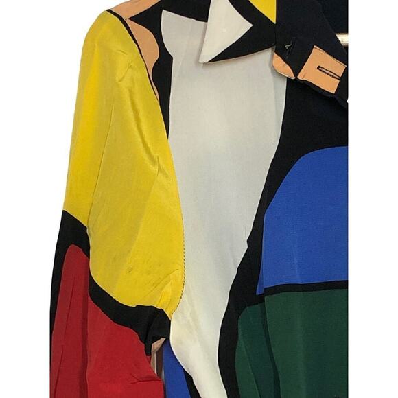 Chinti & Parker Circus Dress Silk Long Sleeve Midi Abstract Print Multicolor 4 - Picture 7 of 12